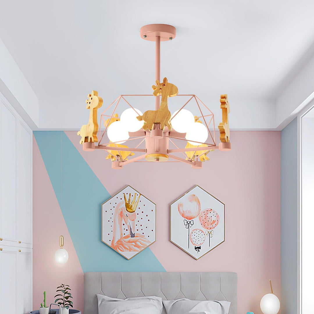 Lovely Deer Wooden Chandelier - Vakkerlight