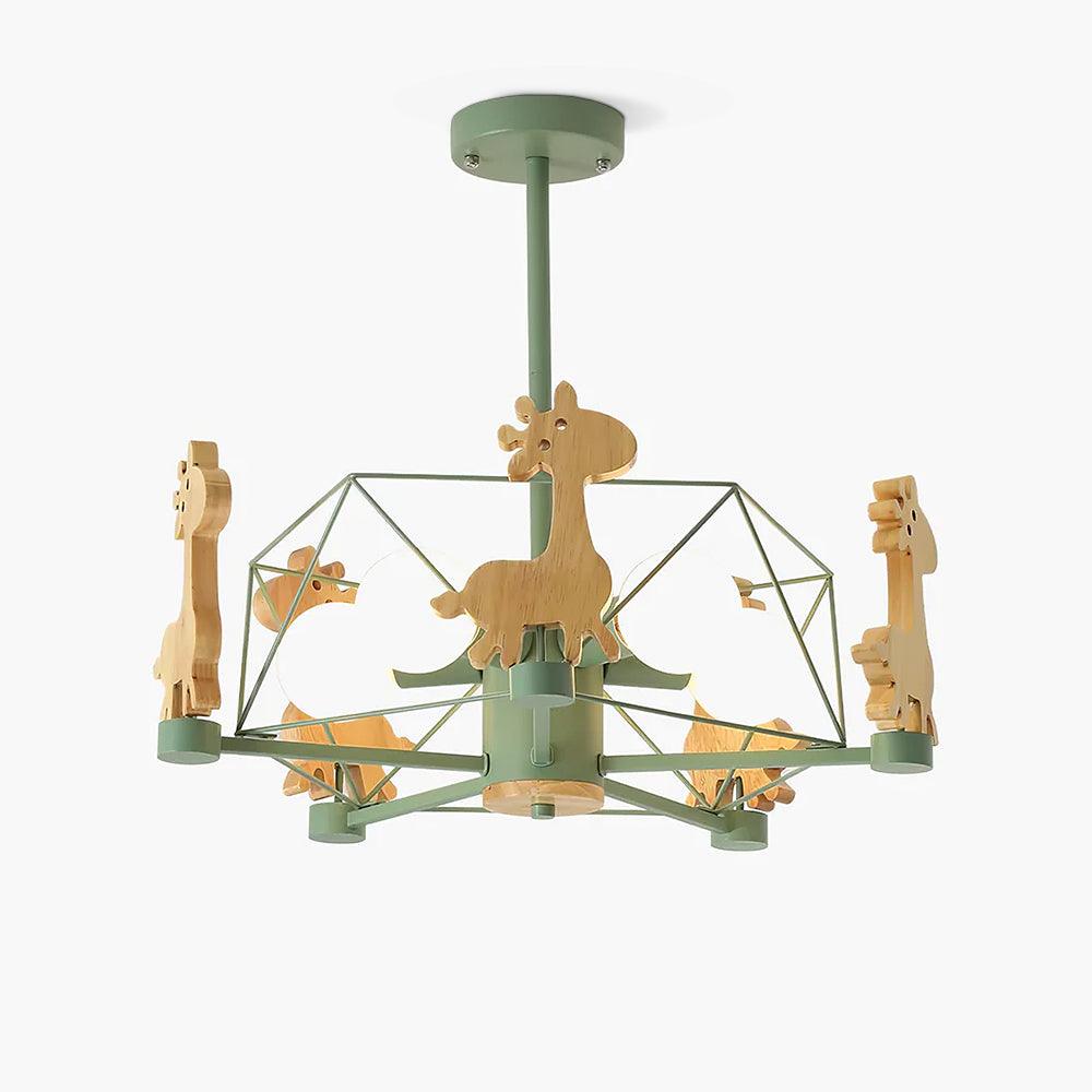 Lovely Deer Wooden Chandelier - Vakkerlight