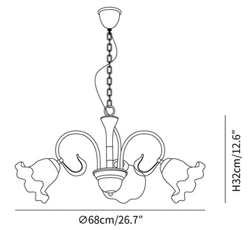 Luce Black Chandelier — Dimension drawings 1