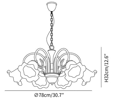 Luce Black Chandelier — Dimension drawings 2
