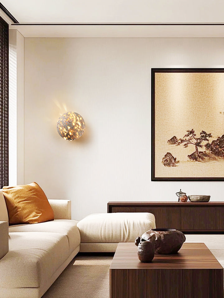 Luma Vein Stone Sphere Wall Light - Vakkerlight