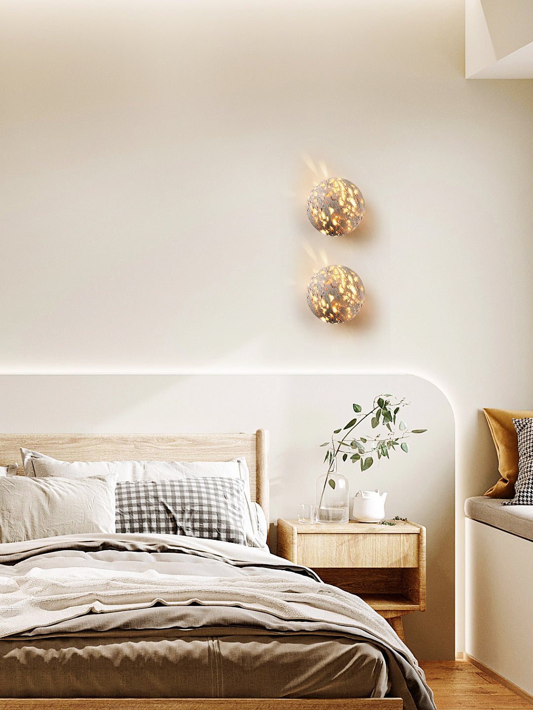 Luma Vein Stone Sphere Wall Light - Vakkerlight