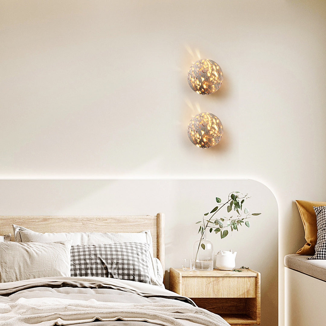 Luma Vein Stone Sphere Wall Light - Vakkerlight