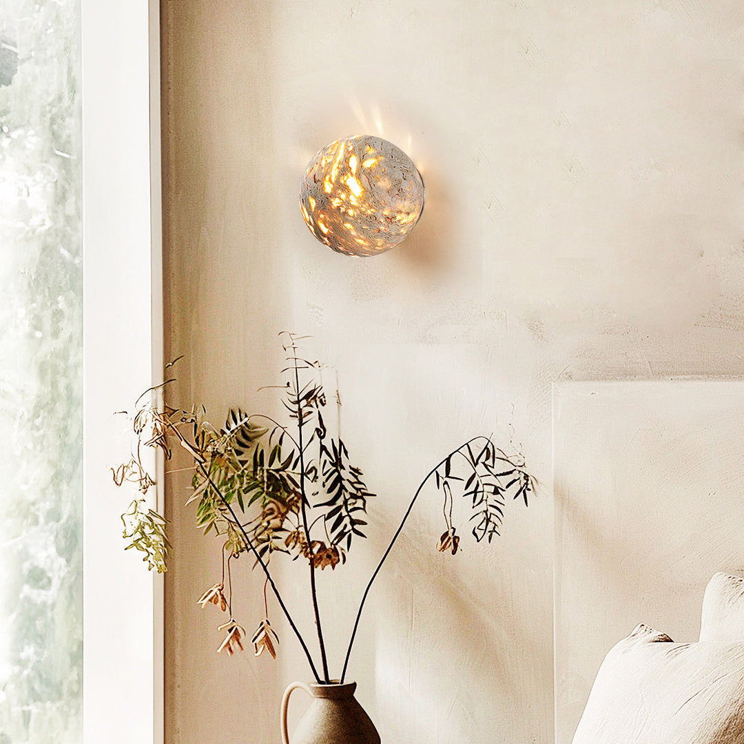 Luma Vein Stone Sphere Wall Light - Vakkerlight