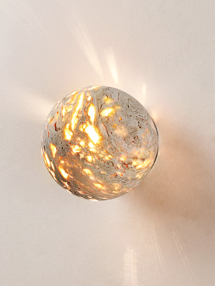 Luma Vein Stone Sphere Wall Light - Vakkerlight