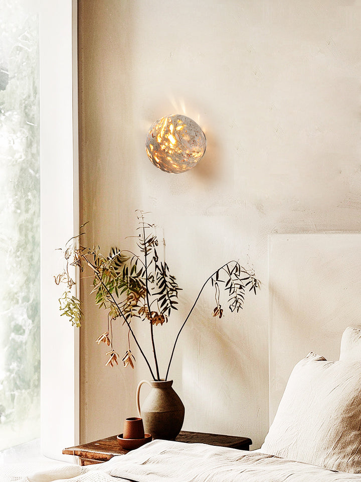 Luma Vein Stone Sphere Wall Light - Vakkerlight