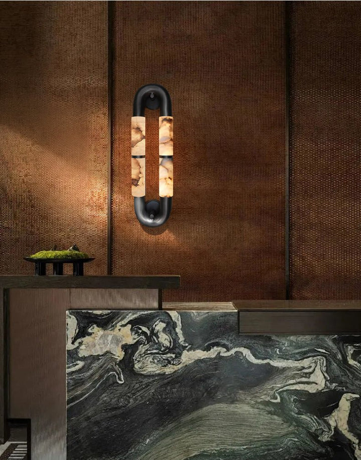 Luma Arc Twin Alabaster Sconce - Vakkerlight