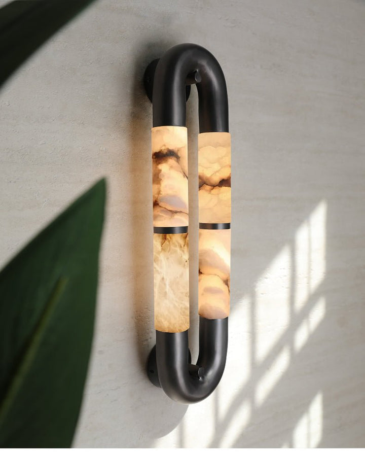 Luma Arc Twin Alabaster Sconce - Vakkerlight
