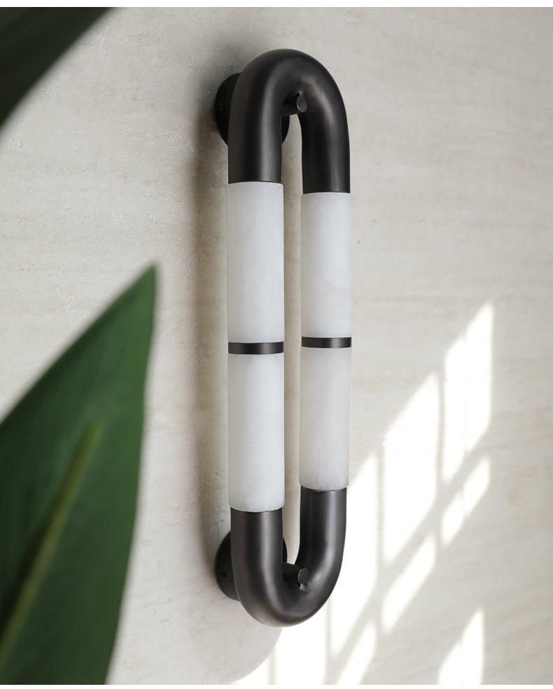 Luma Arc Twin Alabaster Sconce - Vakkerlight