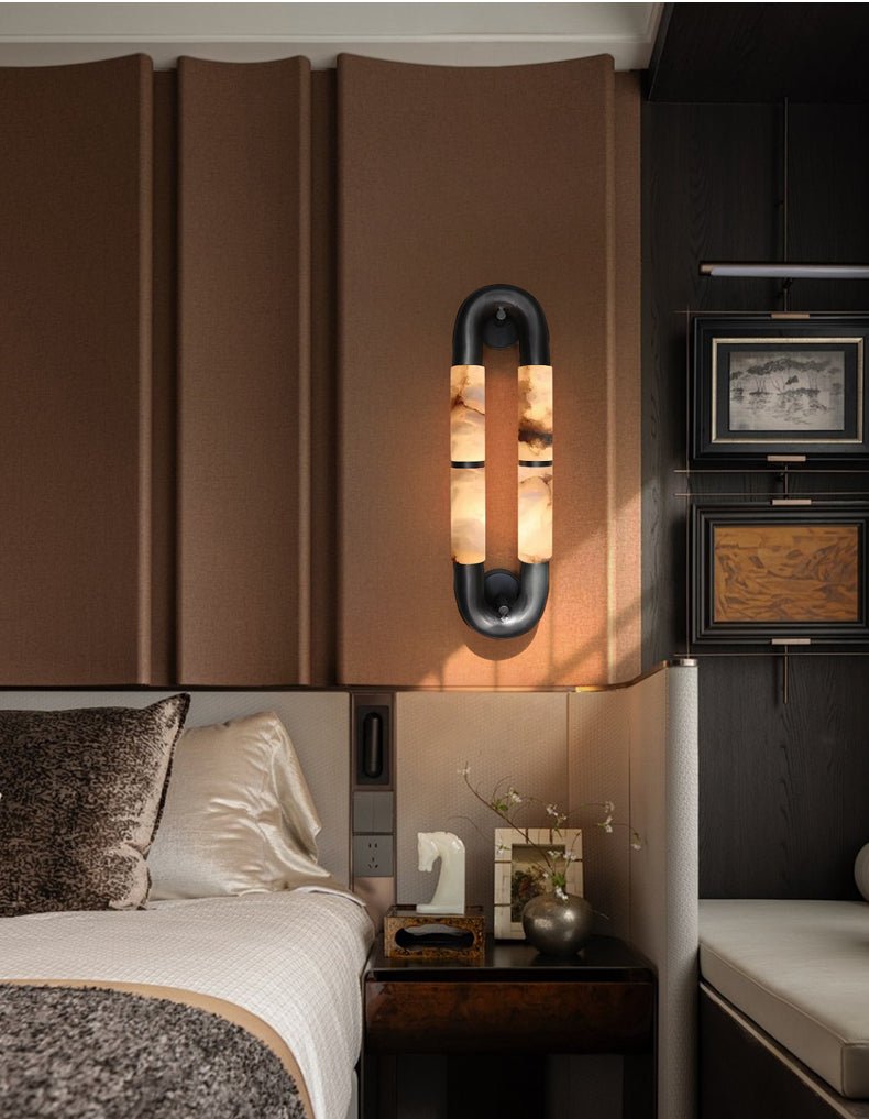 Luma Arc Twin Alabaster Sconce - Vakkerlight