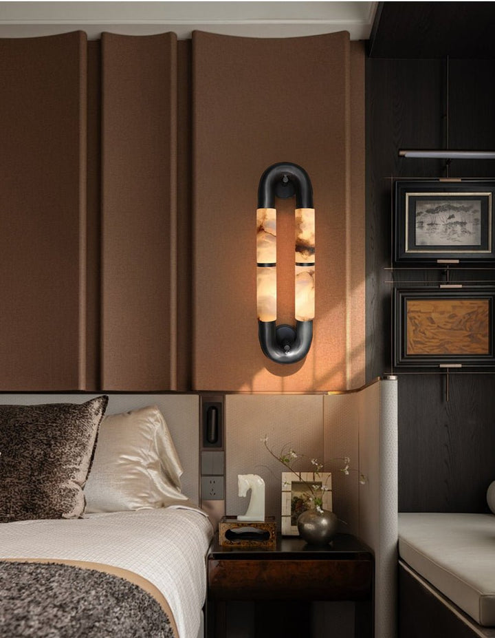 Luma Arc Twin Alabaster Sconce - Vakkerlight