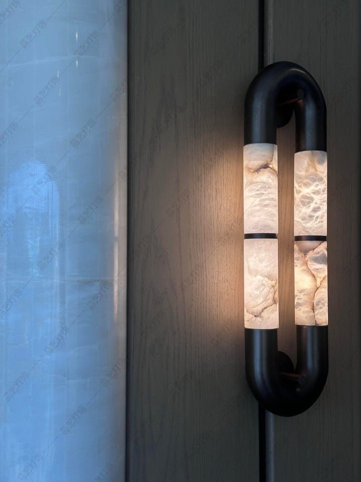 Luma Arc Twin Alabaster Sconce - Vakkerlight