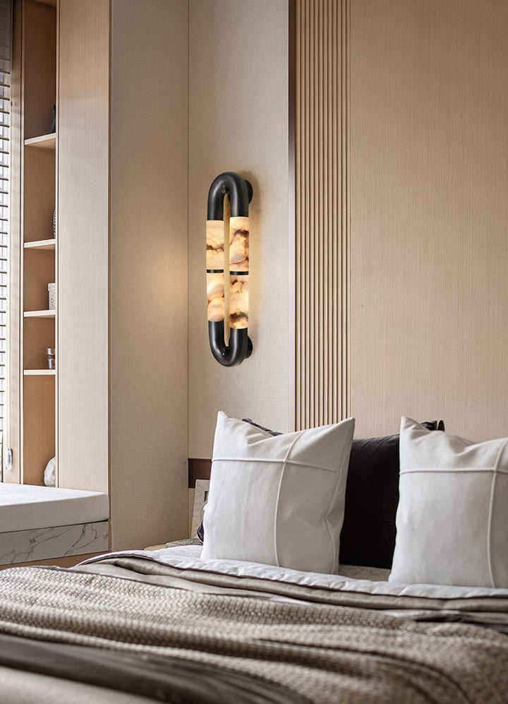 Luma Arc Twin Alabaster Sconce - Vakkerlight