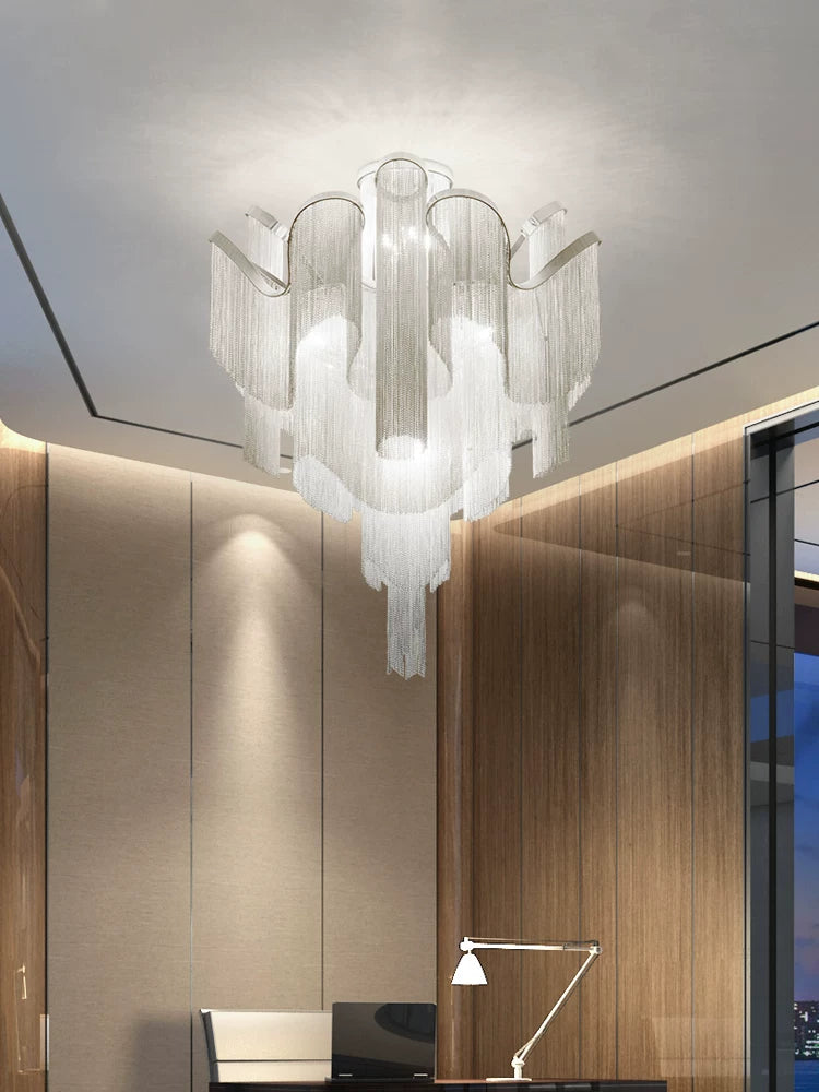 Luminous Cascade Chain Ceiling Light