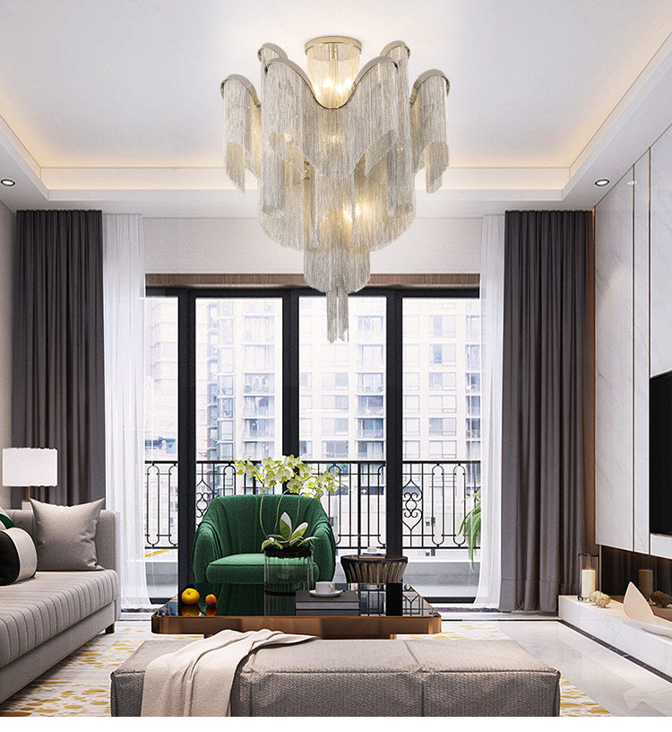 Luminous Cascade Chain Ceiling Light