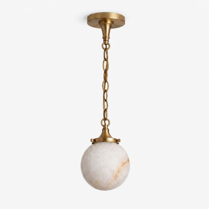 una Alabaster Globe Pendant Light