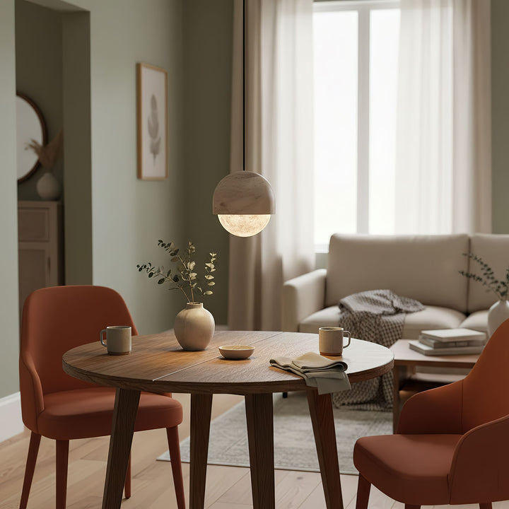 Lunar Dome Alabaster Pendant Light - Vakkerlight