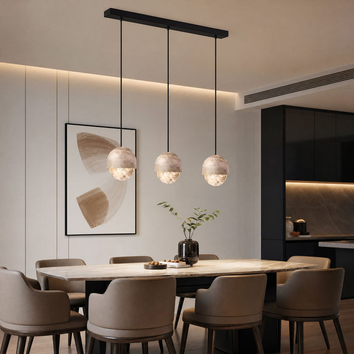 Lunar Dome Alabaster Pendant Light
