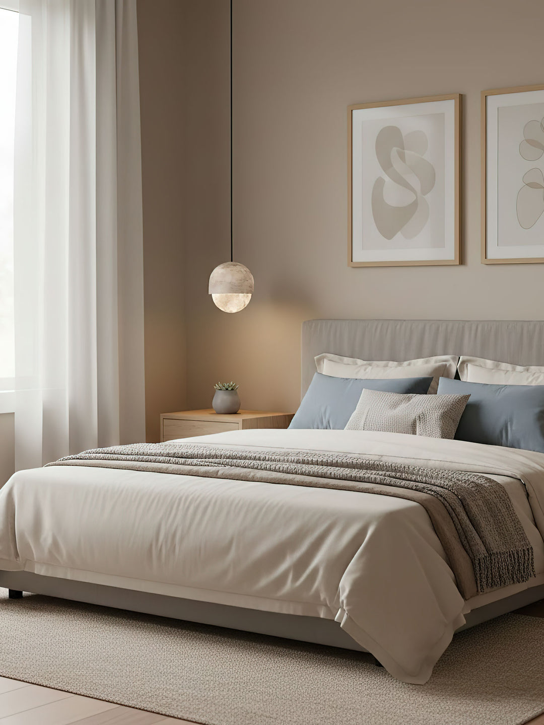 Lunar Dome Alabaster Pendant Light - Vakkerlight