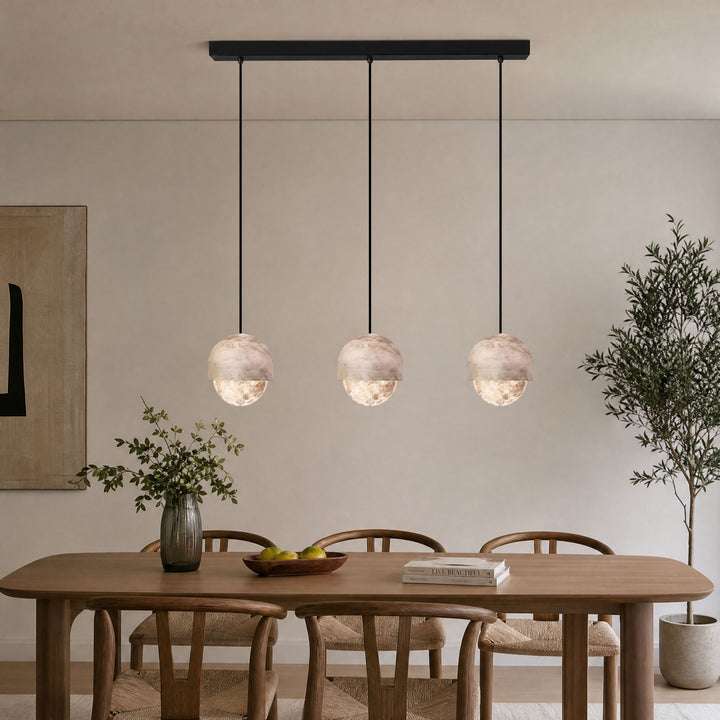 Lunar Dome Alabaster Pendant Light