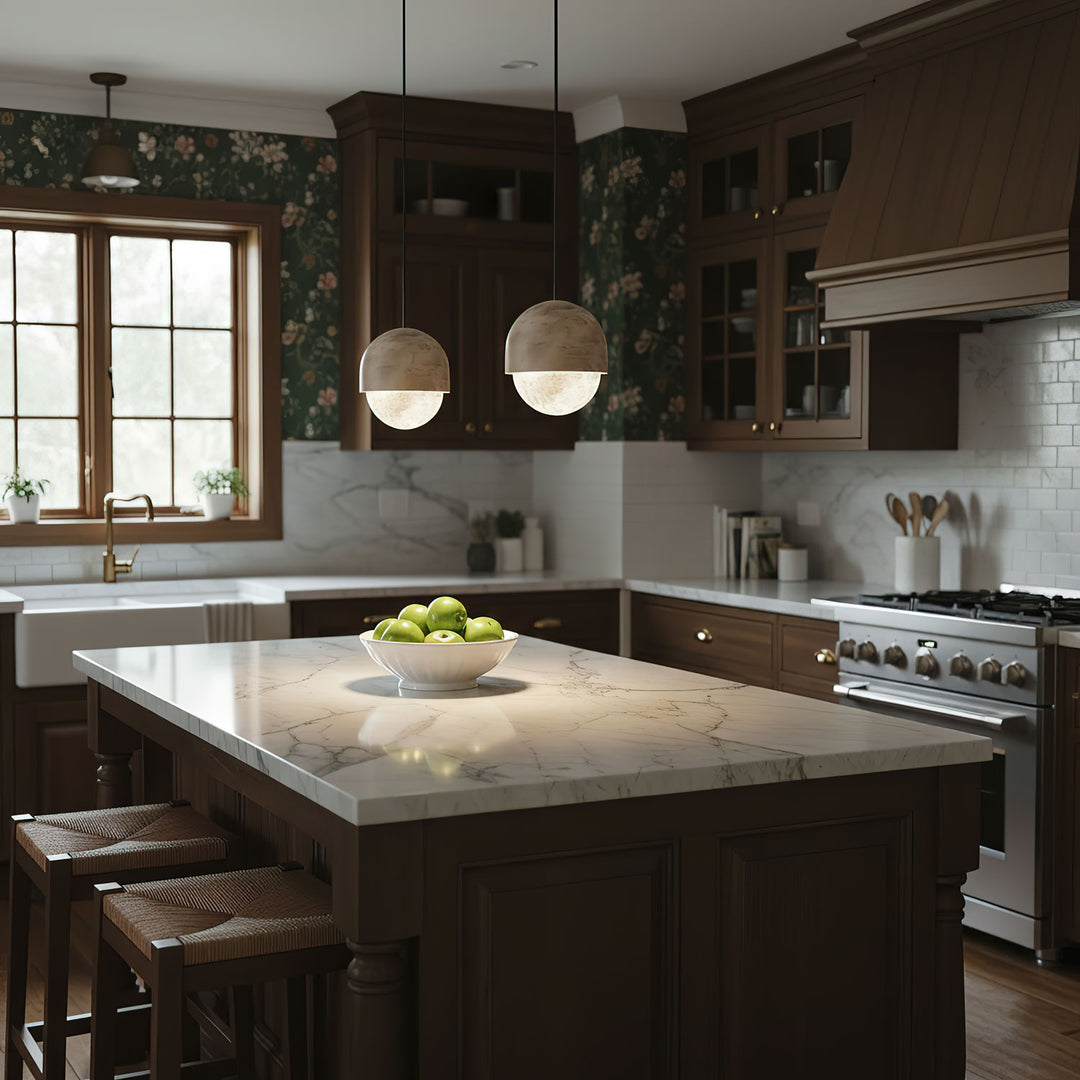 Lunar Dome Alabaster Pendant Light - Vakkerlight