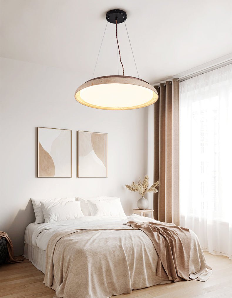 Lunar Disc Travertine Pendant Lamp - Vakkerlight