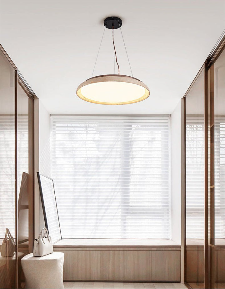 Lunar Disc Travertine Pendant Lamp - Vakkerlight
