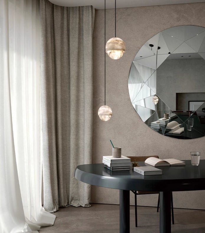 Lunar Dome Alabaster Pendant Light - Vakkerlight