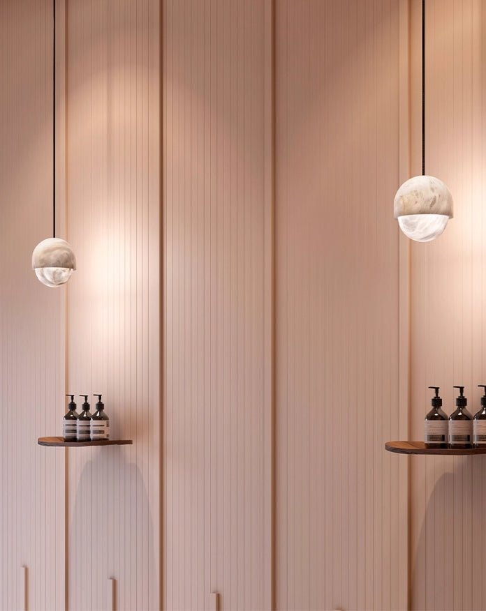 Lunar Dome Alabaster Pendant Light - Vakkerlight