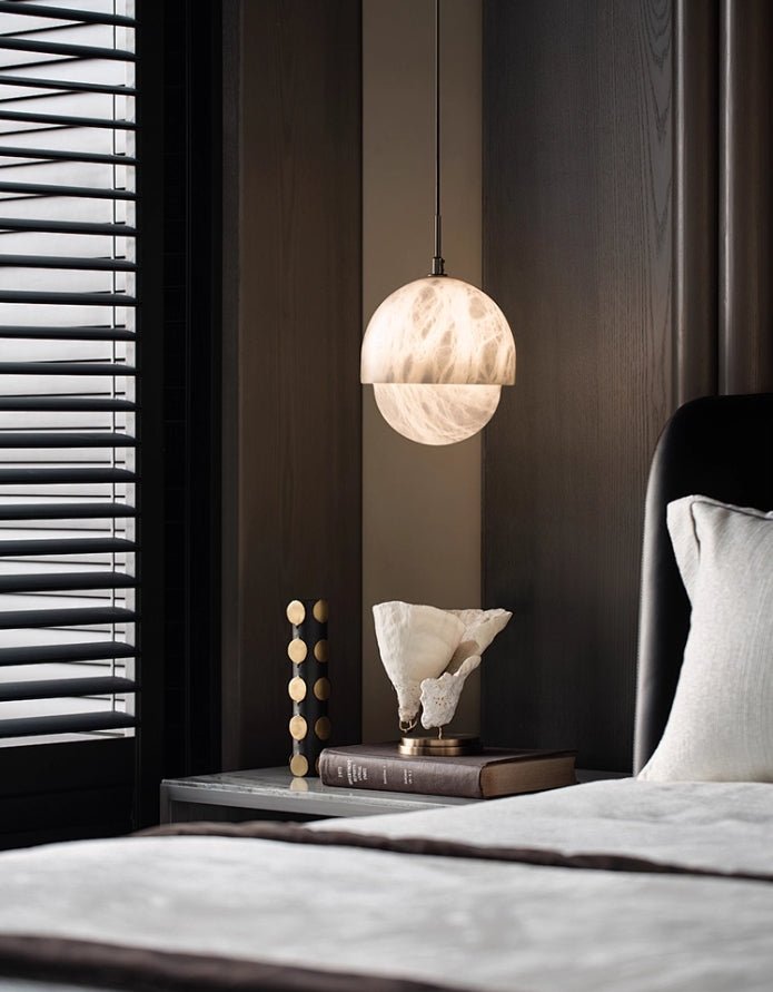 Lunar Dome Alabaster Pendant Light - Vakkerlight