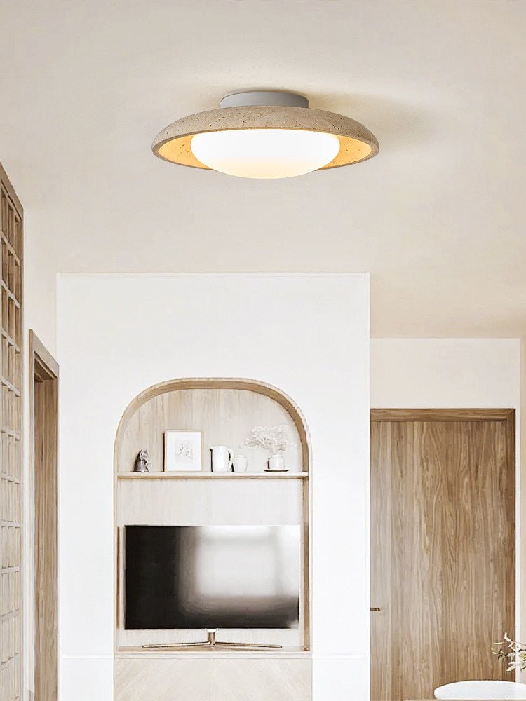 Lunara Yellow Travertine Ceiling Light - Vakkerlight
