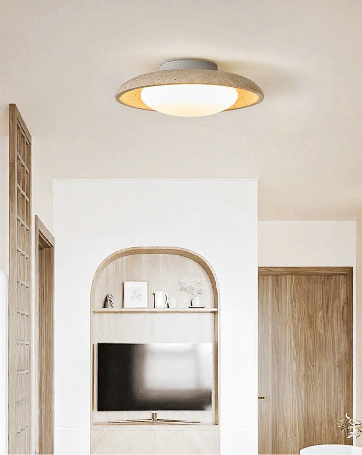 Lunara Yellow Travertine Ceiling Light - Vakkerlight