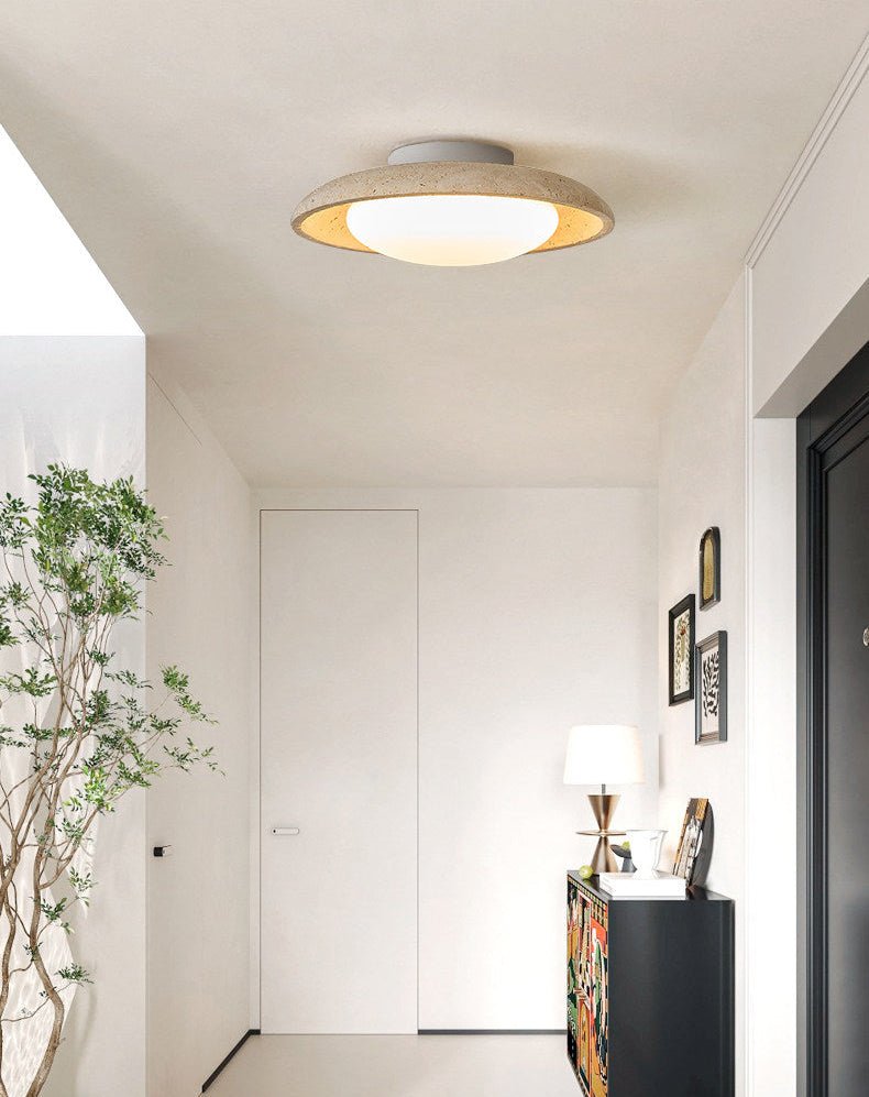 Lunara Yellow Travertine Ceiling Light - Vakkerlight