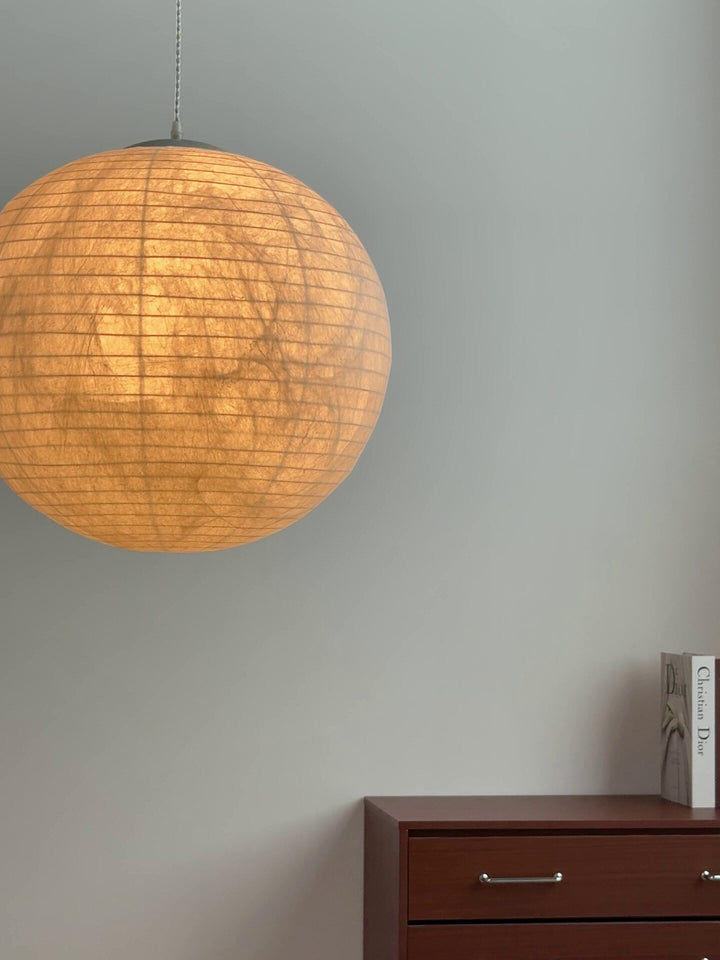 Lunara Mulberry Silk Globe Pendant Light - Vakkerlight