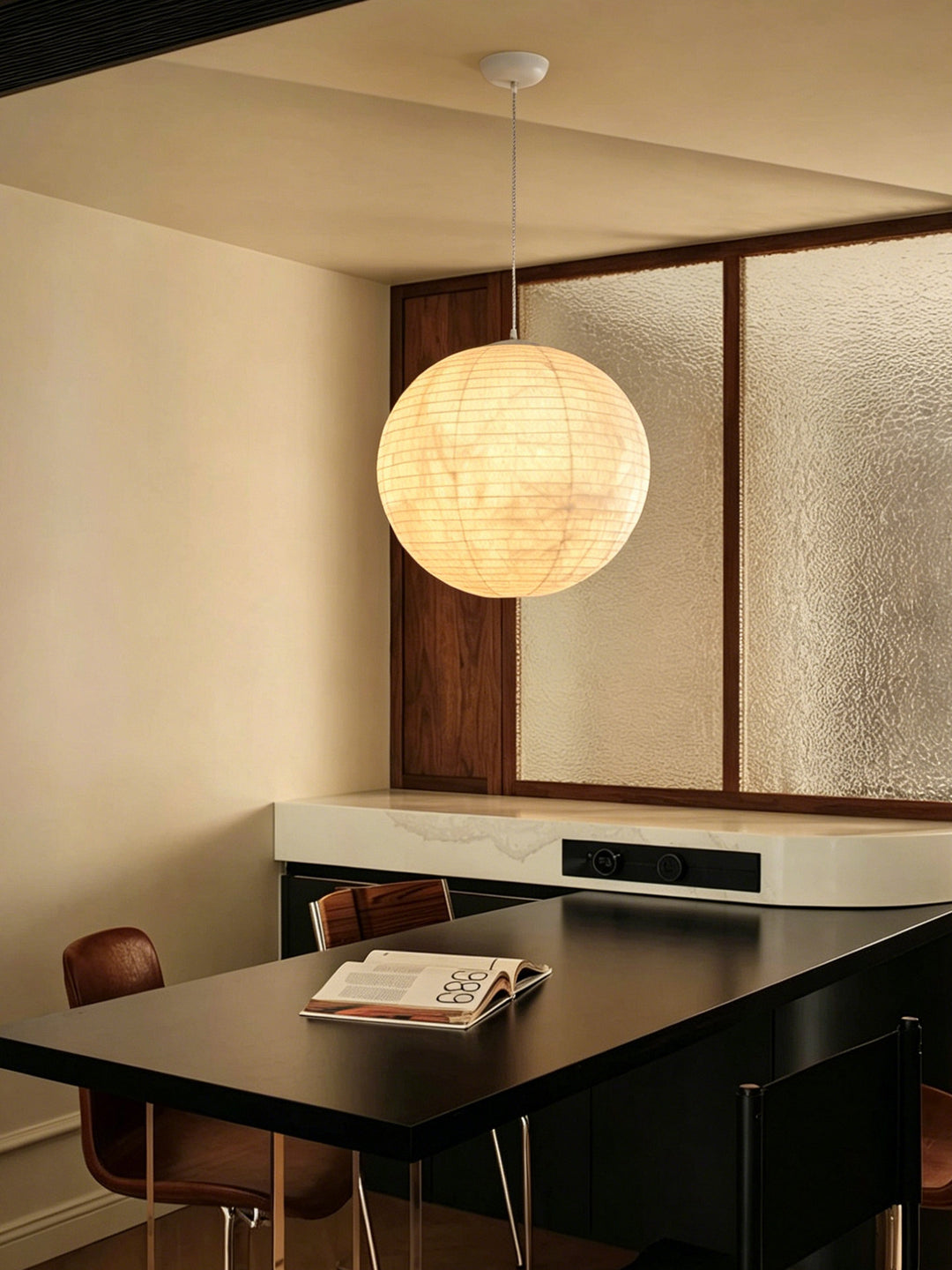 Lunara Mulberry Silk Globe Pendant Light - Vakkerlight