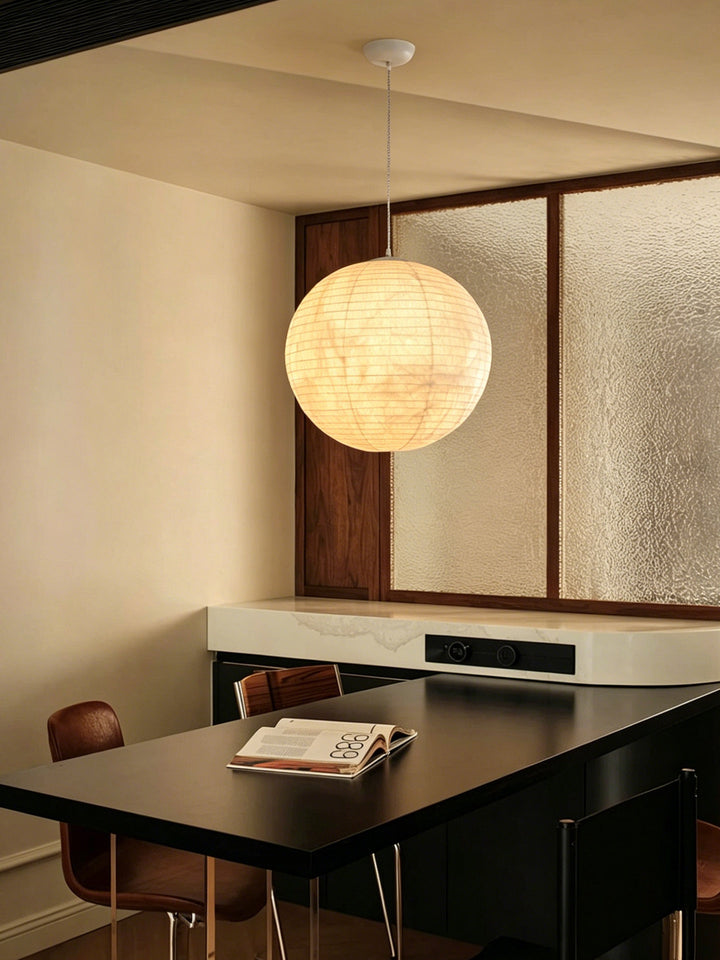 Lunara Mulberry Silk Globe Pendant Light - Vakkerlight