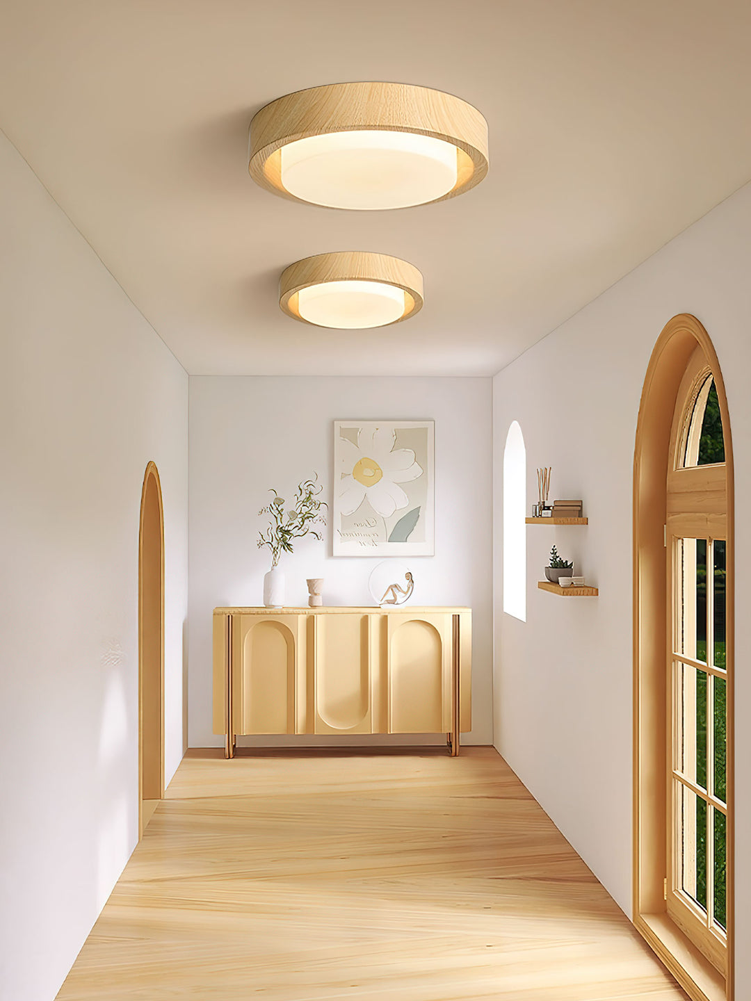 Lunor Wood Ring Ceiling Light - Vakkerlight
