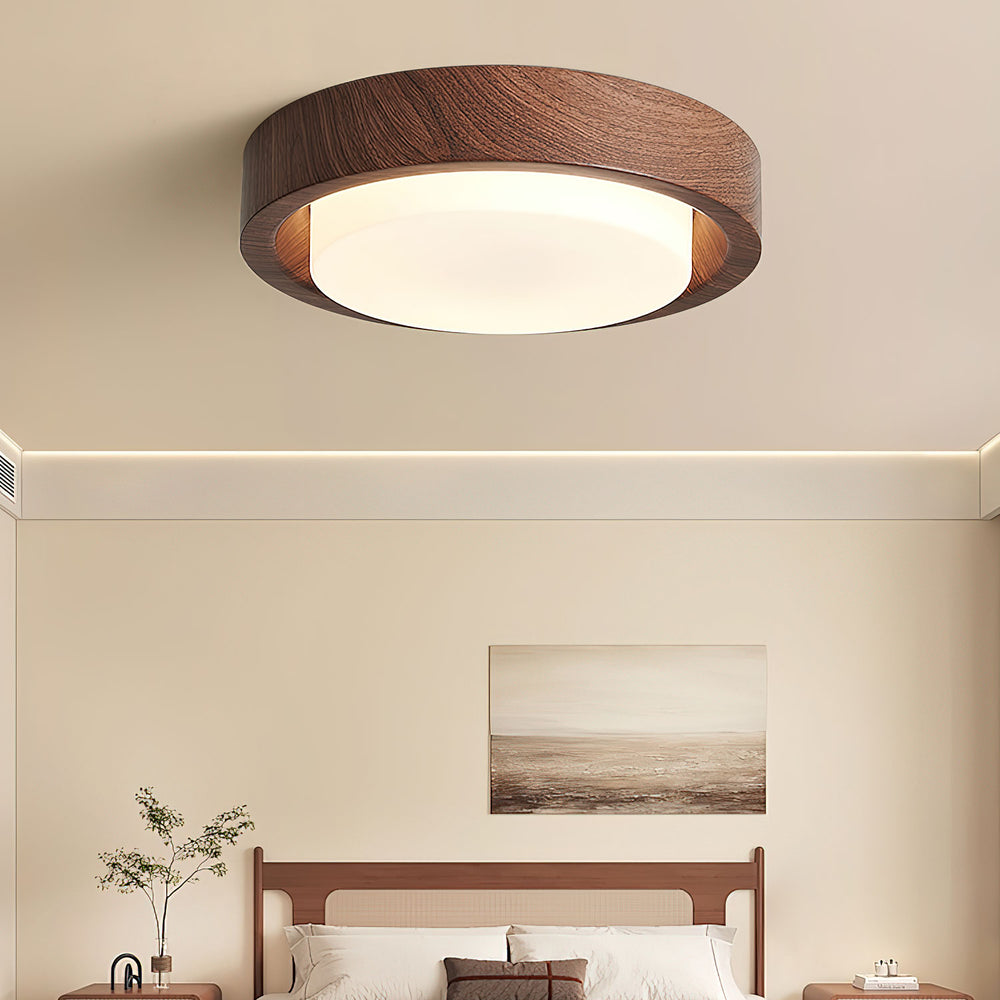 Lunor Wood Ring Ceiling Light - Vakkerlight