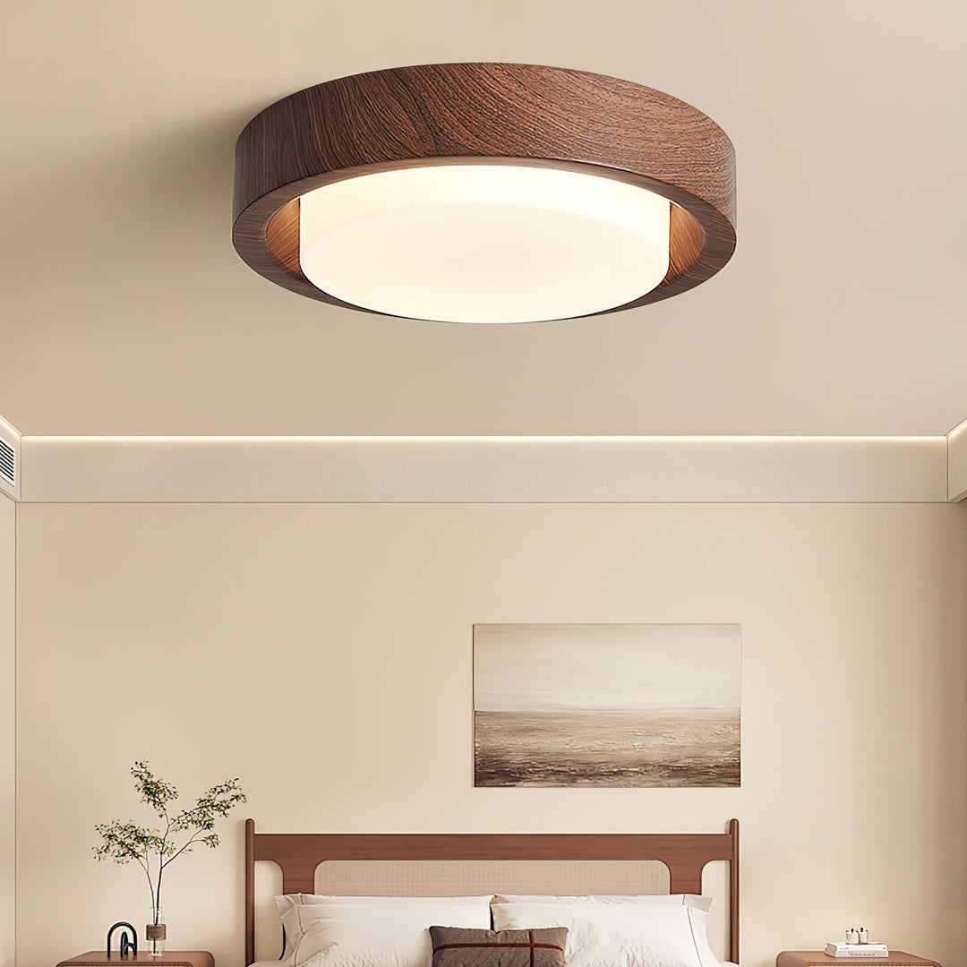Lunor Wood Ring Ceiling Light - Vakkerlight