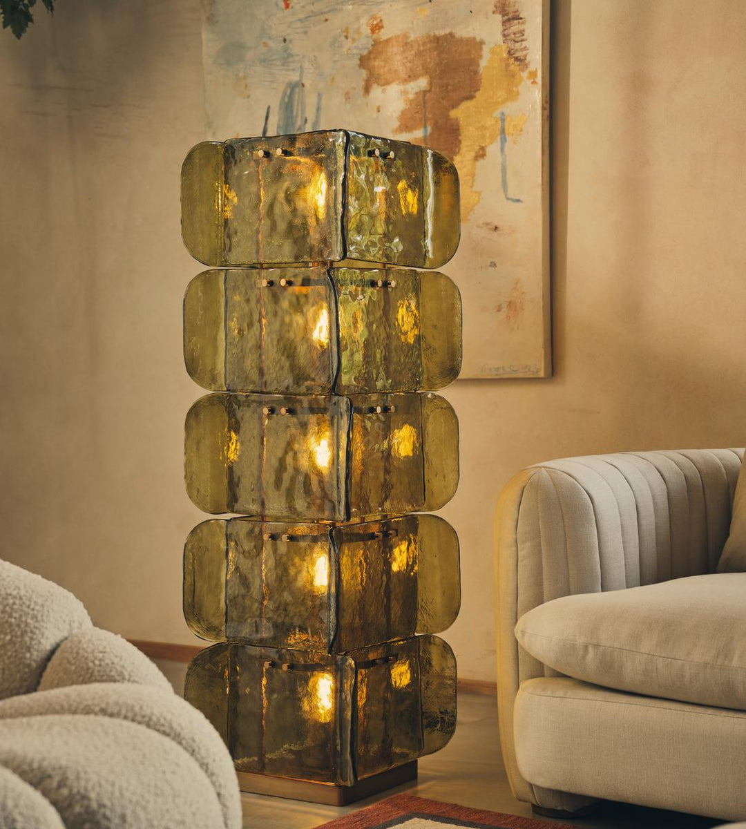 Lush Glass Tower Floor Lamp