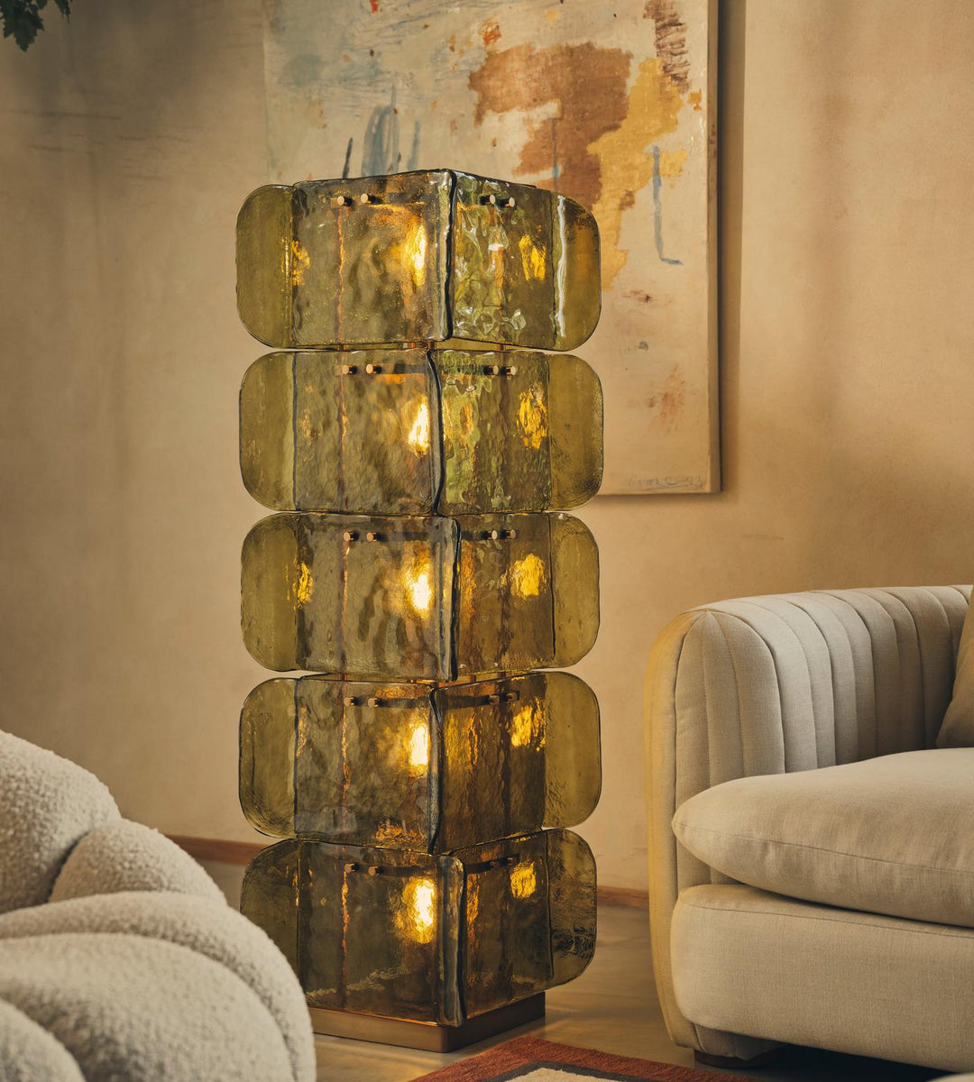 Lush Glass Tower Floor Lamp