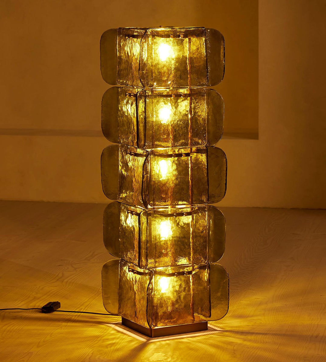 Lush Glass Tower Floor Lamp