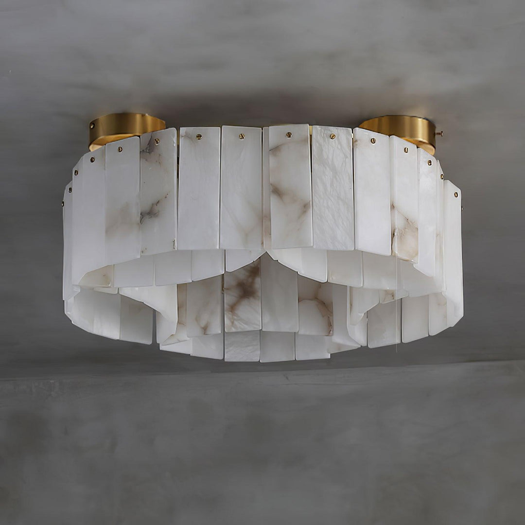 Luxe Alabaster Brass Ceiling Lamp - Vakkerlight