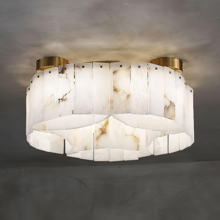 Luxe Alabaster Brass Ceiling Lamp - Vakkerlight