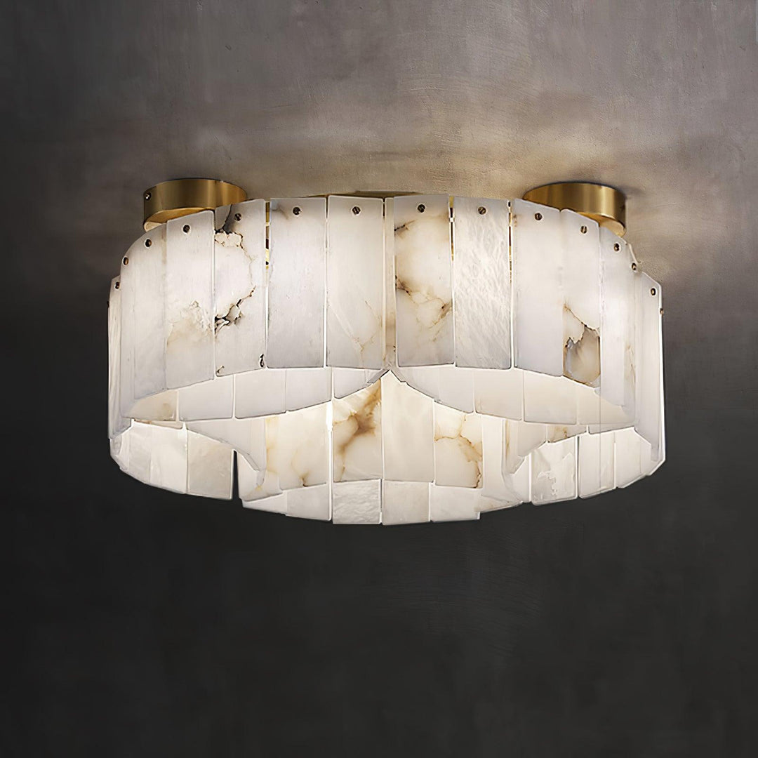 Luxe Alabaster Brass Ceiling Lamp - Vakkerlight