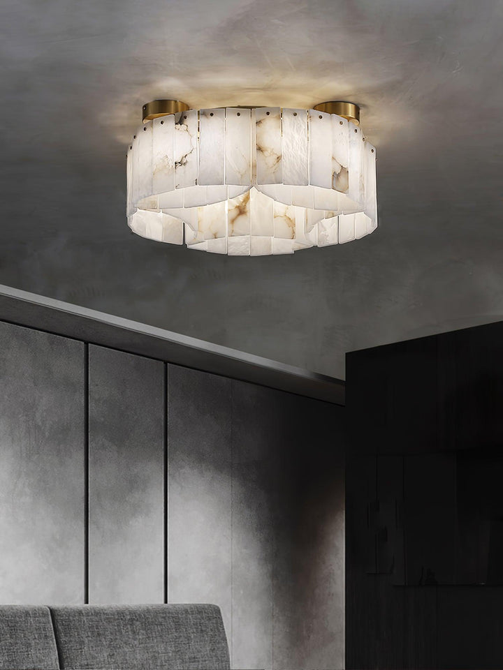 Luxe Alabaster Brass Ceiling Lamp - Vakkerlight