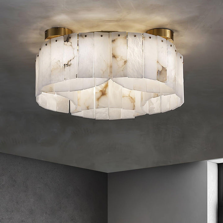 Luxe Alabaster Brass Ceiling Lamp - Vakkerlight