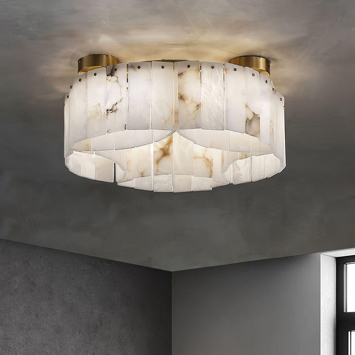 Luxe Alabaster Brass Ceiling Lamp - Vakkerlight