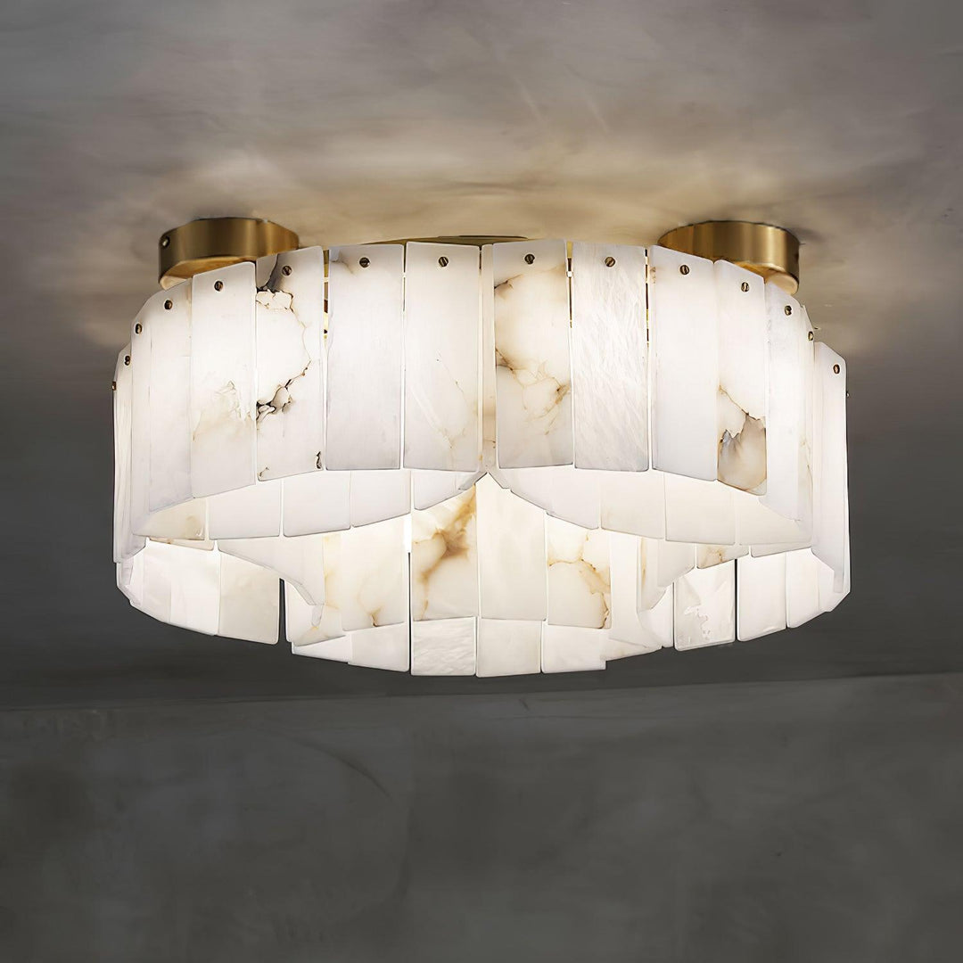 Luxe Alabaster Brass Ceiling Lamp - Vakkerlight