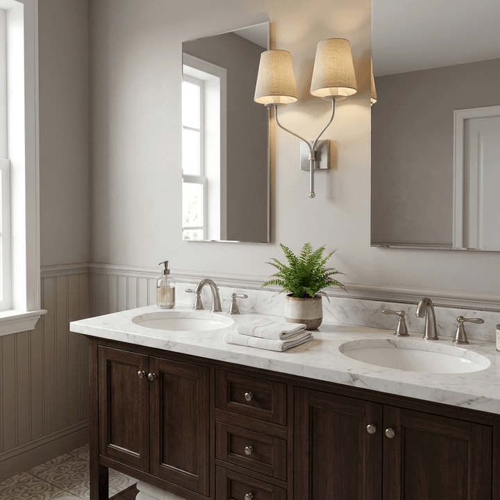 Lysenne Double Arm Fabric Wall Sconce - Vakkerlight